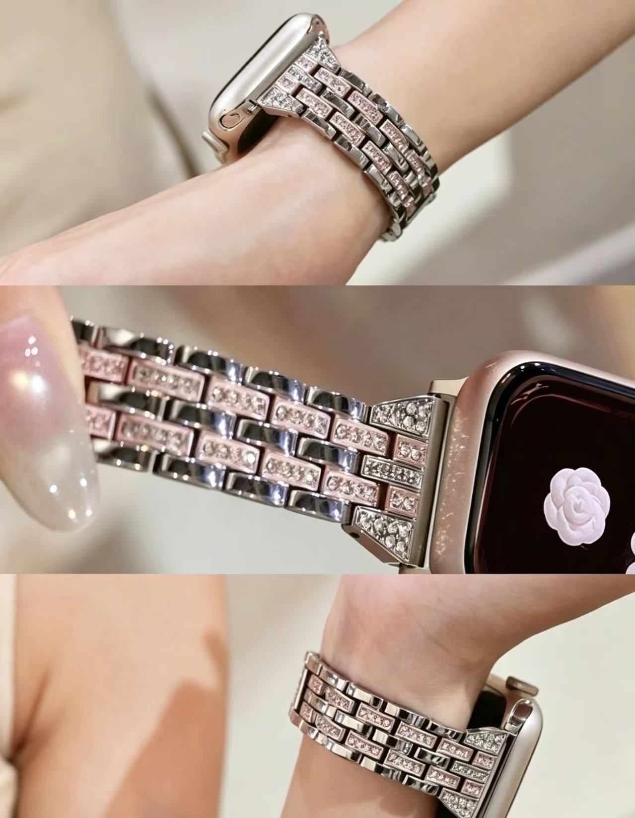 Elegant Shining Apple Watch Band エレガントキラキラAppleWatchバンド R02175