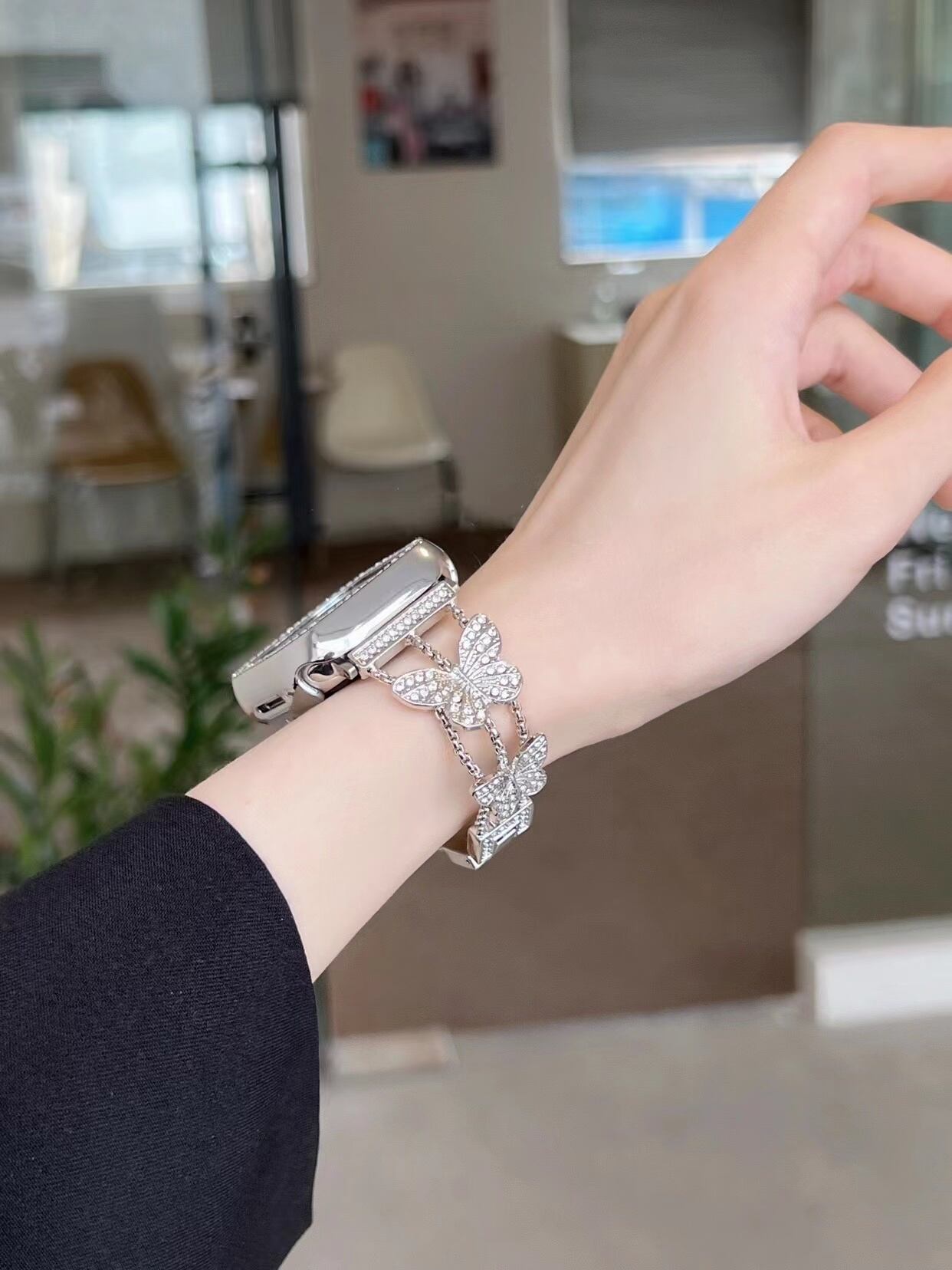 Shining Butterfly Apple Watch Band キラキラバタフライApple Watchバンド R01256
