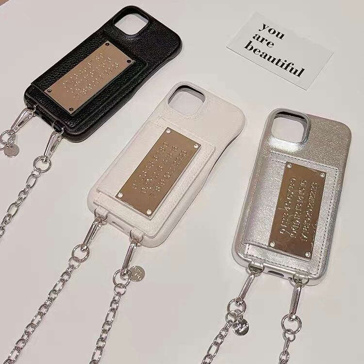 Leather Shoulder iPhone case with Number Plate Card Holder レザーショルダースマホケースとナンバープレートカードホルダー R01427