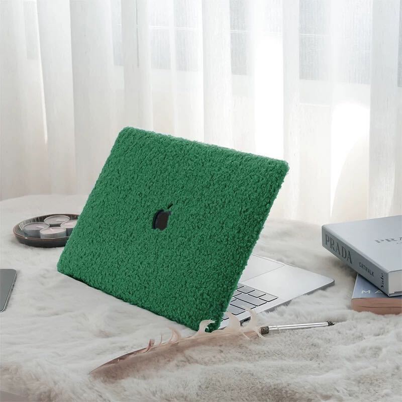 Fluffy Green MacBook Cover モコモコグリーンMacBookカバー R01314