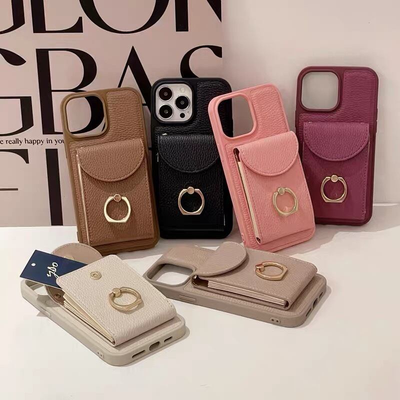 Leather Shoulder iPhone case with Card Holder レザーショルダースマホケースとカードホルダー R01425