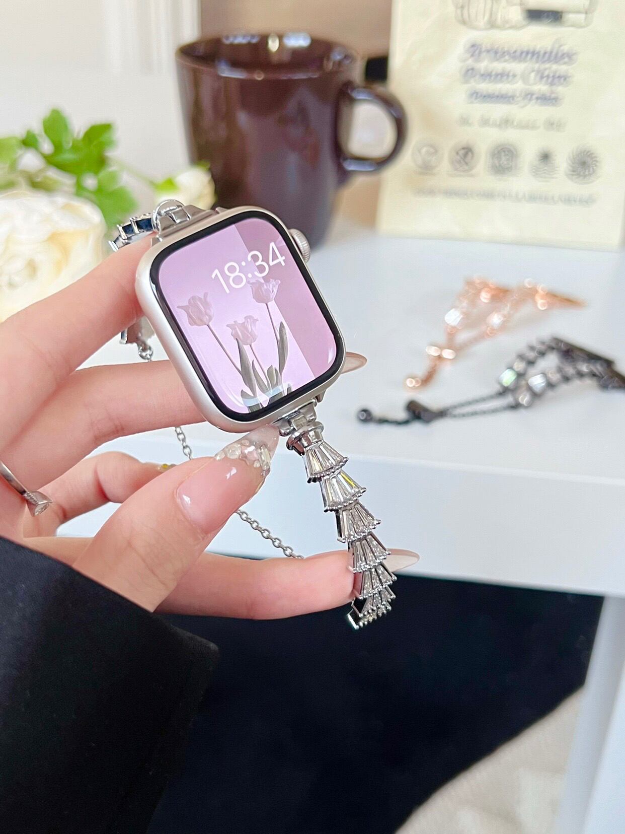 Shining Shell Bracelet Apple Watch Band キラキラシェルのブレスレット風アップルウォッチバンド R01274