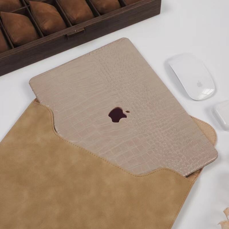 Light Brown Leather MacBook Cover ライトブラウンレザーMacBookカバー R01195