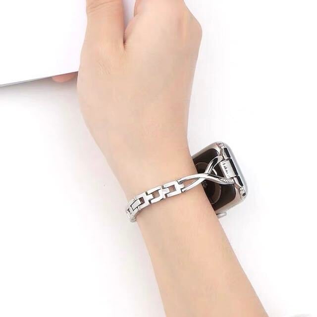 シルバーチェーンのApple Watch Band アップルウォッチ バンド AWB0059