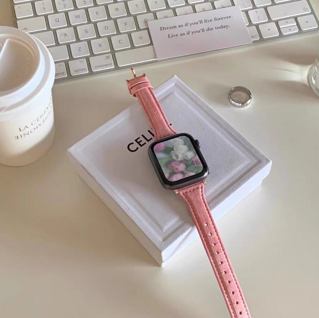 Pink Denim Apple Watch Band ピンクデニムApple Watchバンド R01206