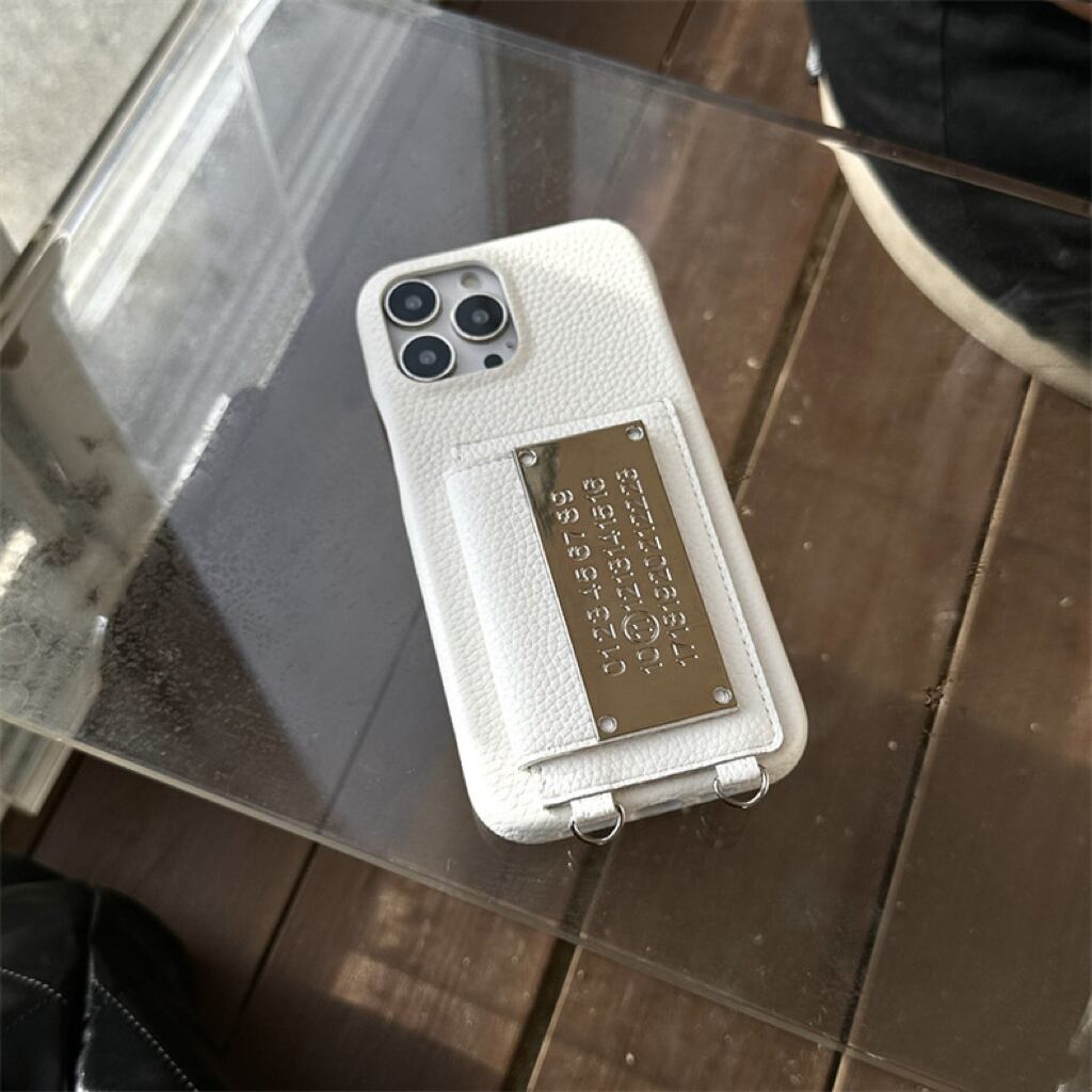 Leather Shoulder iPhone case with Number Plate Card Holder レザーショルダースマホケースとナンバープレートカードホルダー R01427