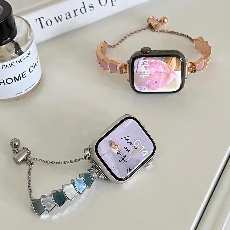 Mother of pearl Bracelet Apple Watch Band シェルのブレスレット風アップルウォッチバンド R01273