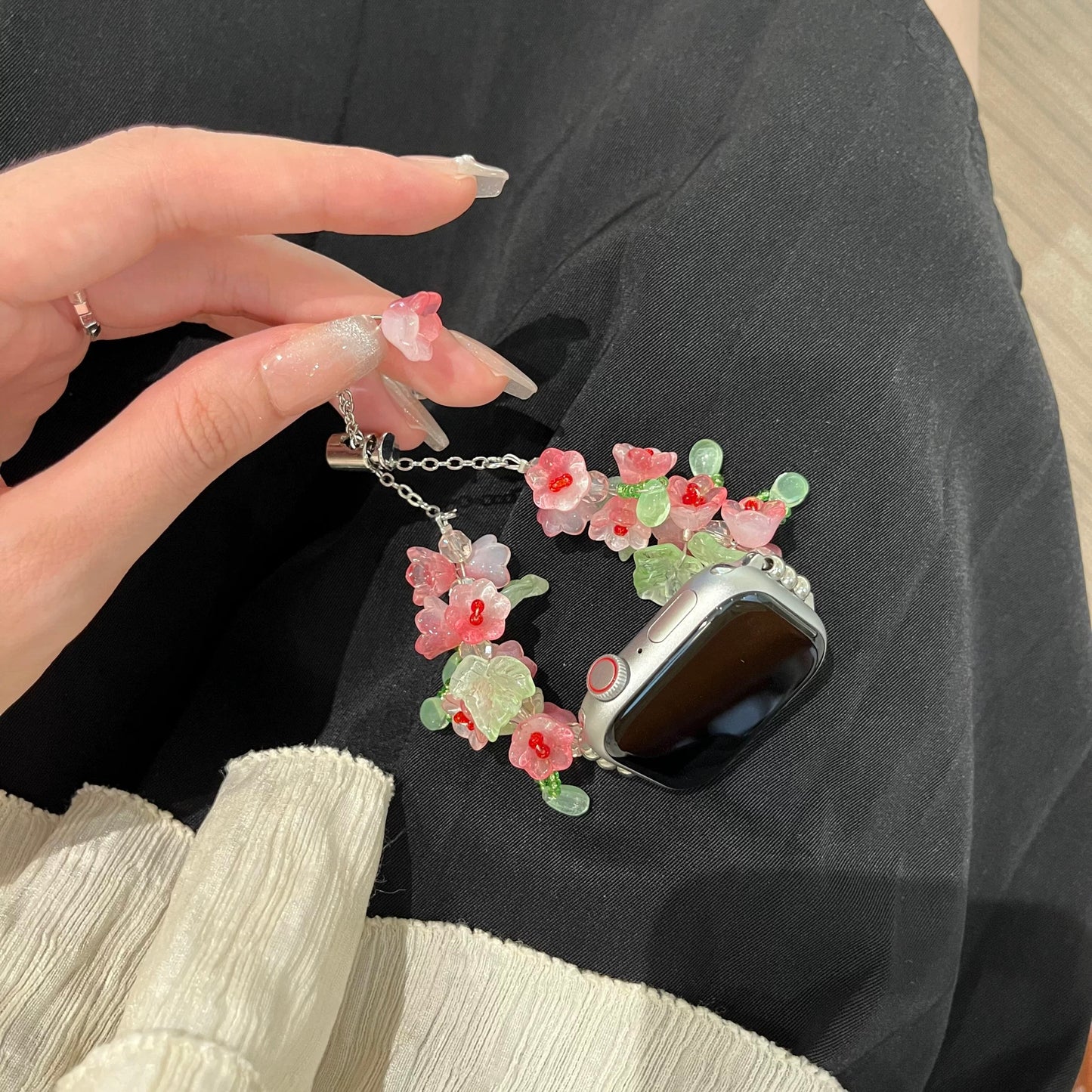 Flower Bracelet Apple Watch Band フラワーブレスレットAppleWatchバンド R02063