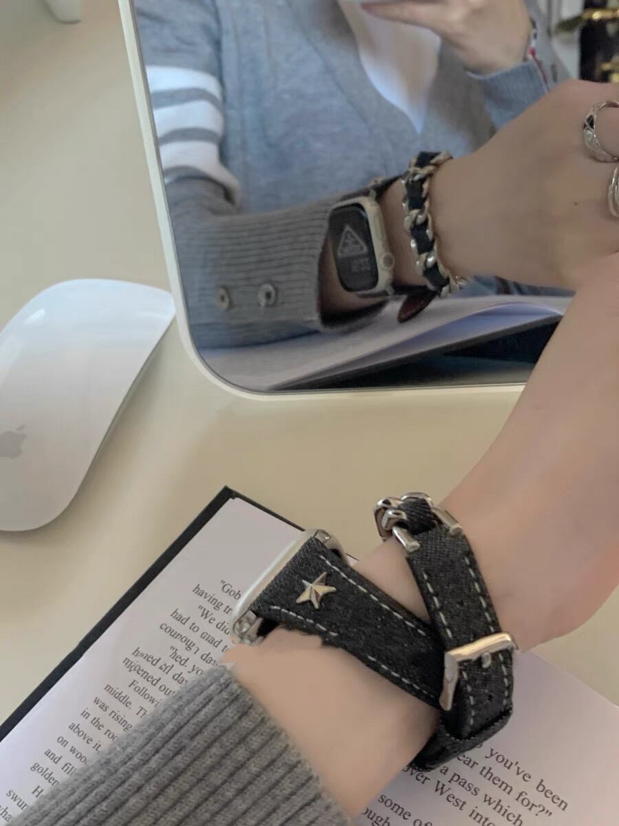 Denim Chain Long Apple Watch band デニムチェーンロングApple Watchバンド R01409