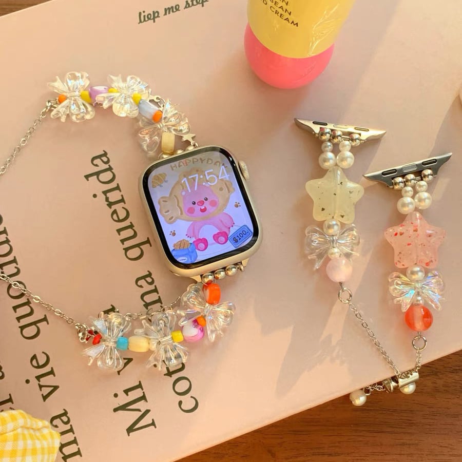 Cute Beads Accessary Bracelate Apple Watch Band かわいいビーズアクセサリーブレスレットApple Watch バンド R01408