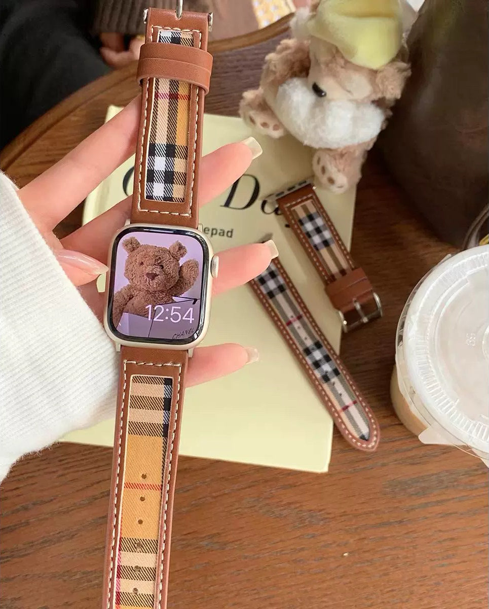 London Check Pattern Apple Watch Band ロンドンチェック柄AppleWatchバンド R02056