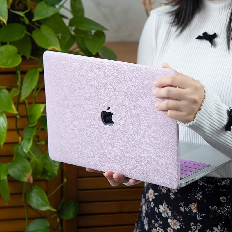 Light Purple Leather MacBook Cover ライトパープルレザーMacBookカバー R01347