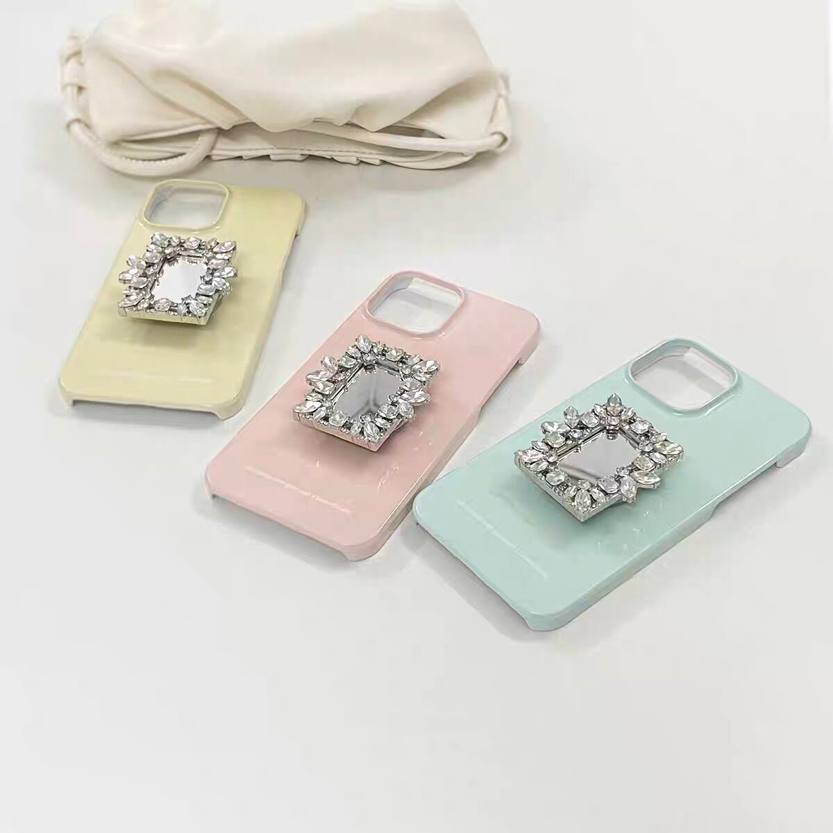 Shining Stand With Pastel Color iPhone case キラキラスタンドとパステルカラーiPhoneケース R01283