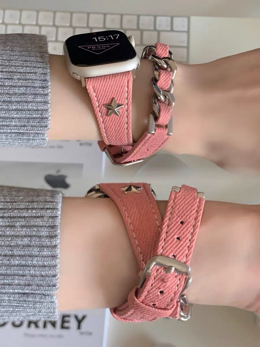 Denim Chain Long Apple Watch band デニムチェーンロングApple Watchバンド R01409