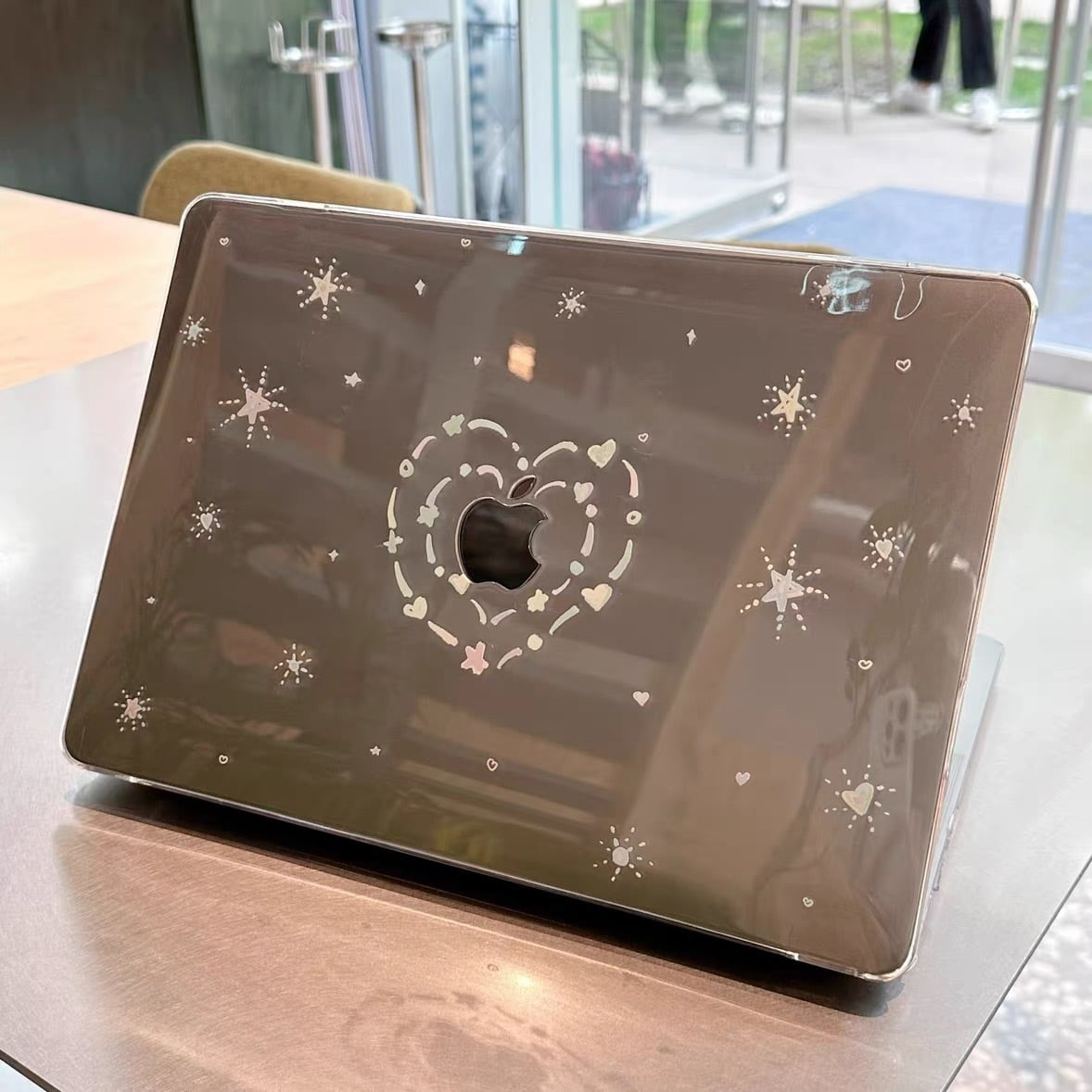 Cute Clear Heart MacBook Cover かわいいクリアハートMacBookカバー R01385
