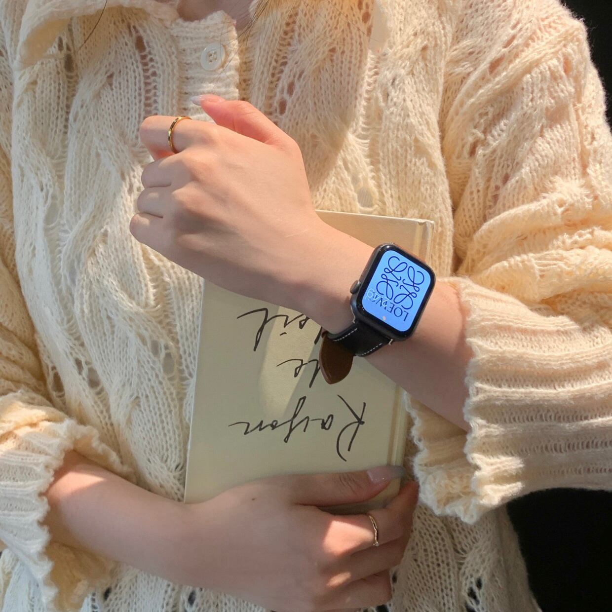 Double Color Leather Apple Watch Band ダブルカラーレザーアップルウォッチバンド R01277