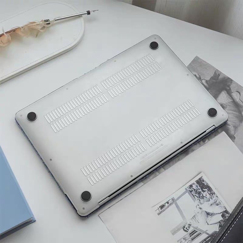 Light Blue Tweed MacBook Cover ライトブルーツイードMacBookカバー R01419