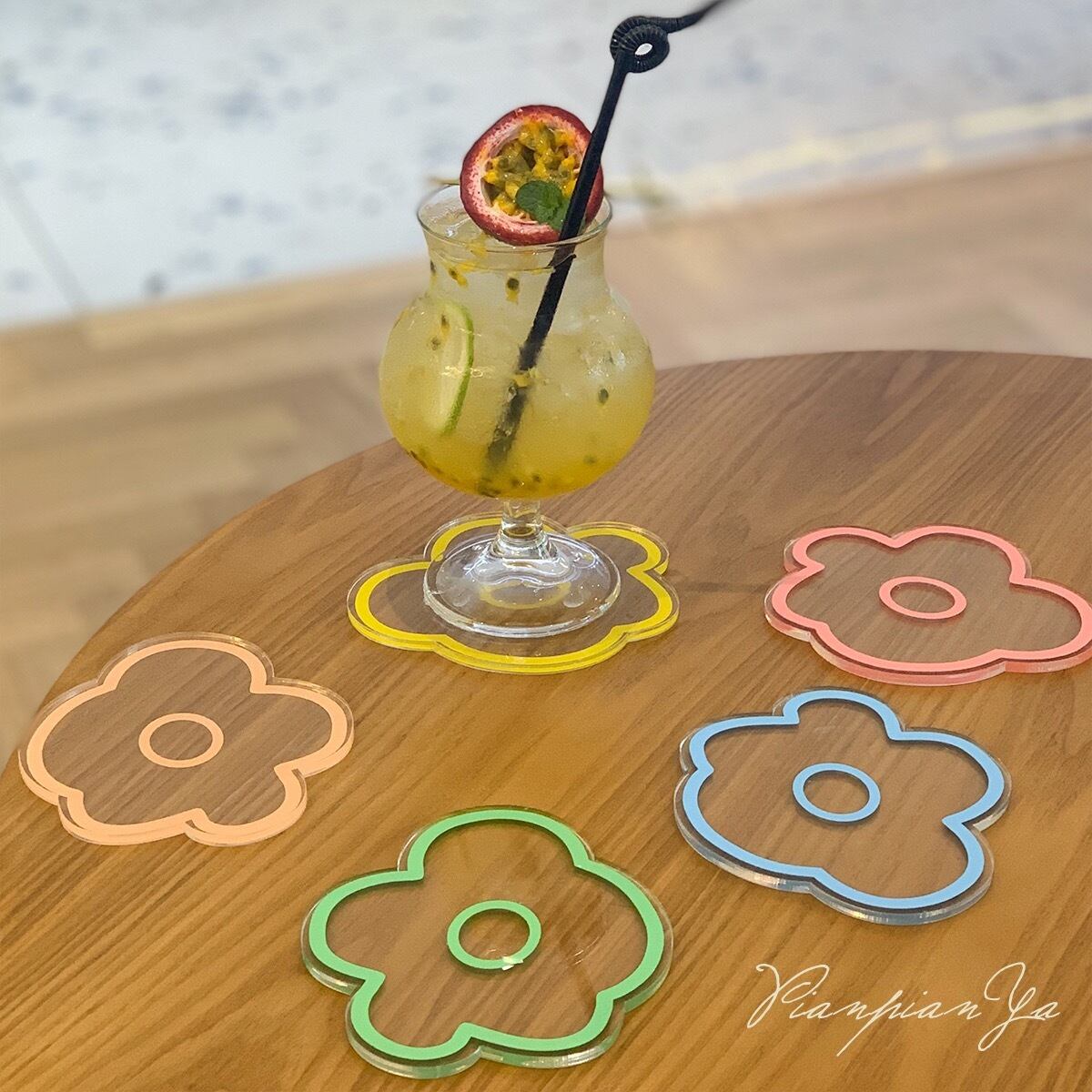 かわいいお花のコースター R0002