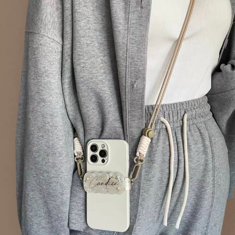 Name customise iPhone Strap with iPhone case ネームカスタマイズストラップとスマホケース R01428