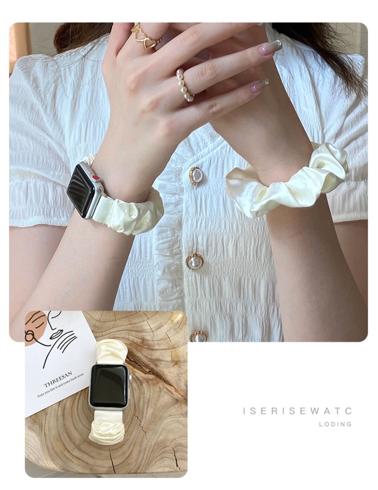 iSeriesWatch Apple Watch Belts ヘアゴム風 アップルウォッチベルト バンド 時計用ベルト AWB0032