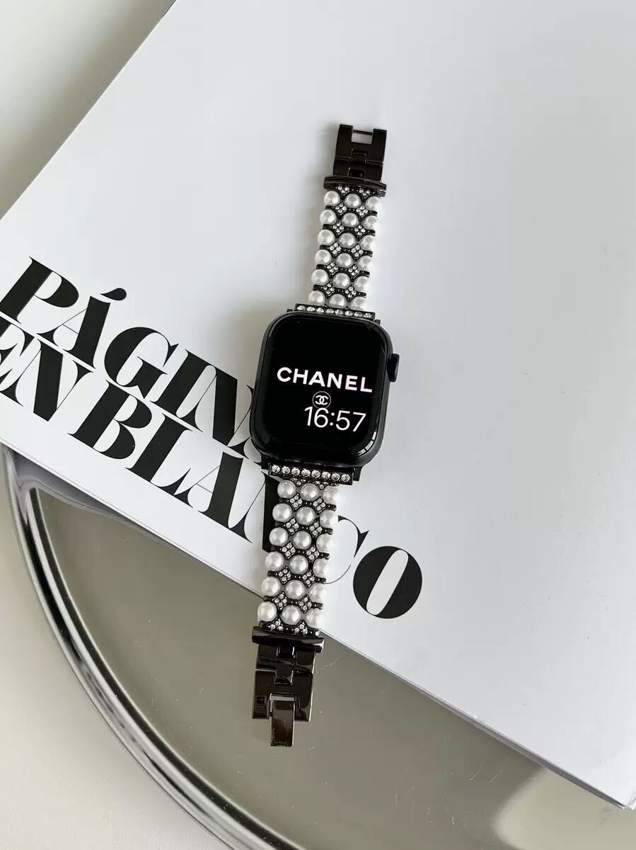 Skinny Shining Pearl Apple Watch Band スキニーキラキラパールApple Watchバンド R01292