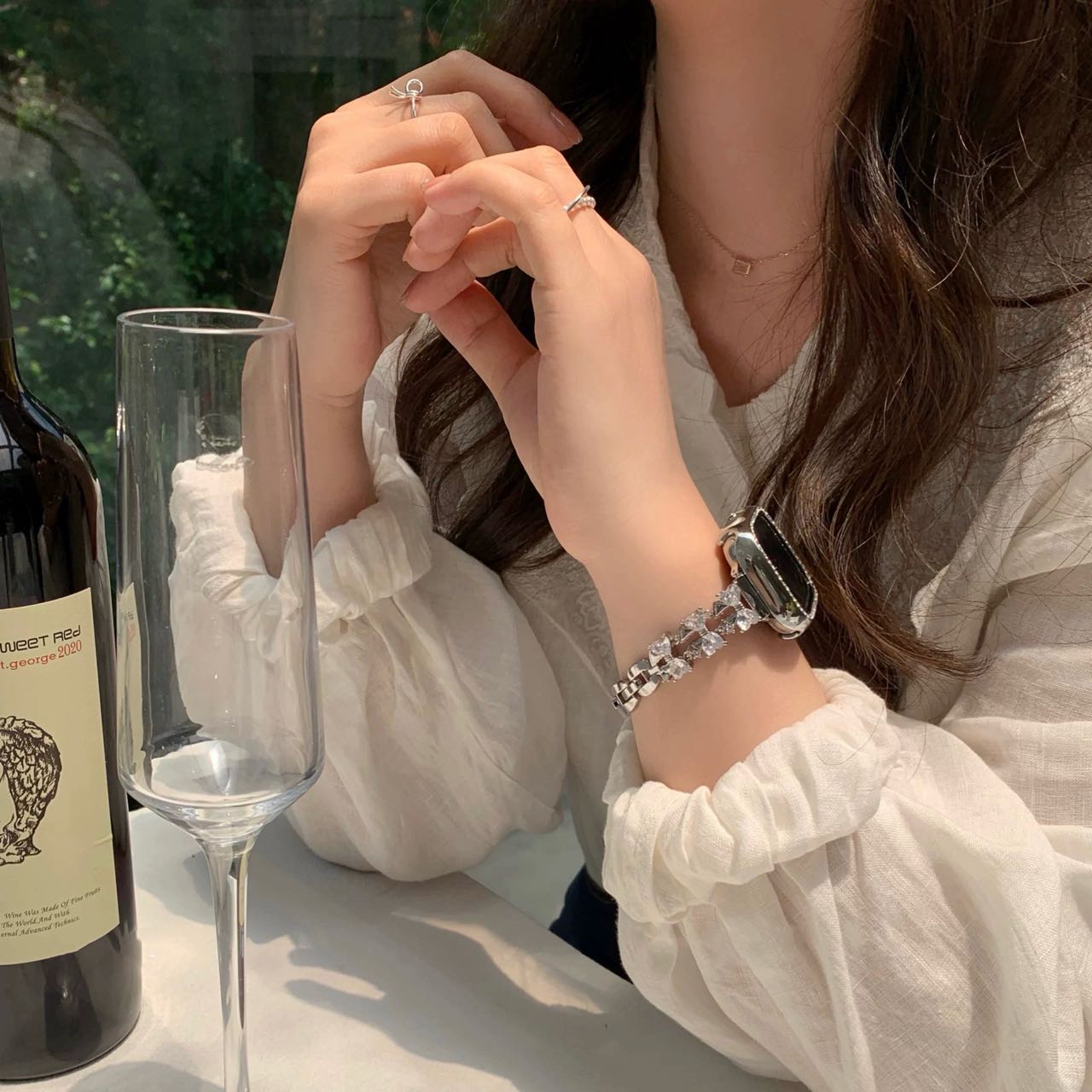Shining Ribbon Bracelet Apple Watch Band キラキラリボンブレスレット風AppleWatchバンド R02047