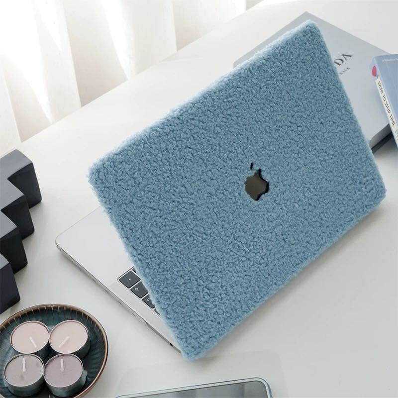 Fluffy Blue MacBook Cover モコモコブルーMacBookカバー R01313
