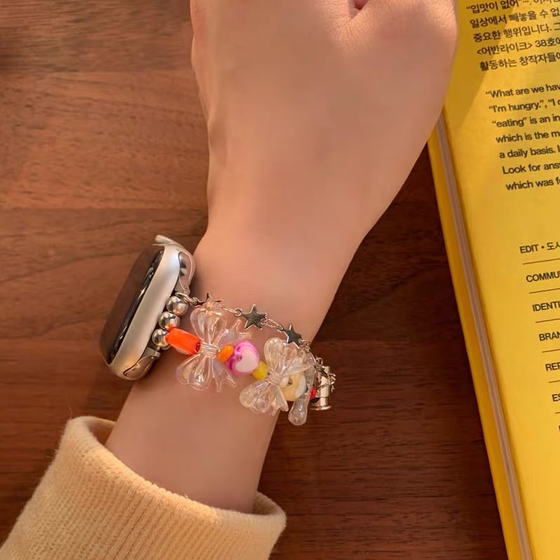 Cute Beads Accessary Bracelate Apple Watch Band かわいいビーズアクセサリーブレスレットApple Watch バンド R01408