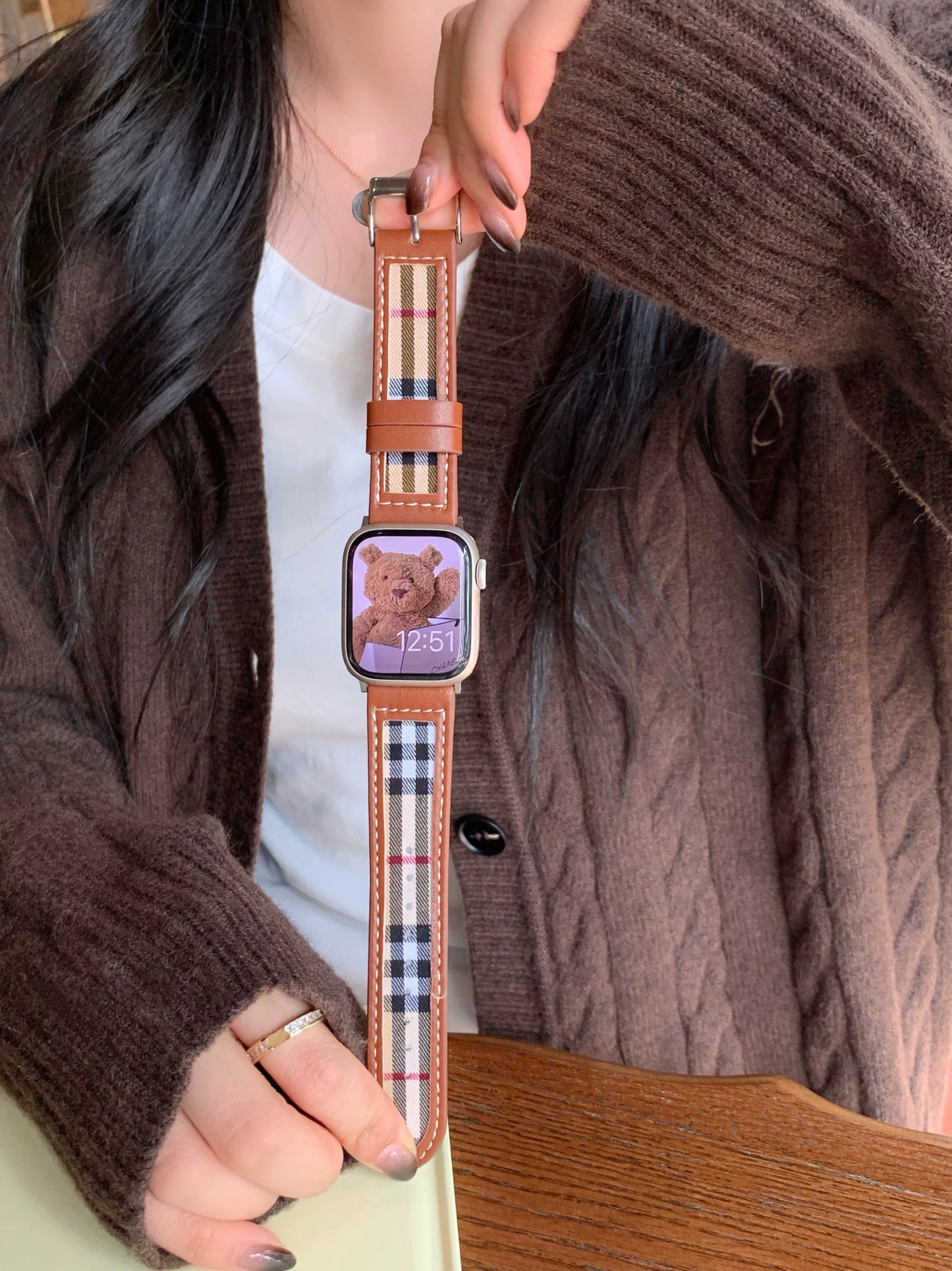 London Check Pattern Apple Watch Band ロンドンチェック柄AppleWatchバンド R02056