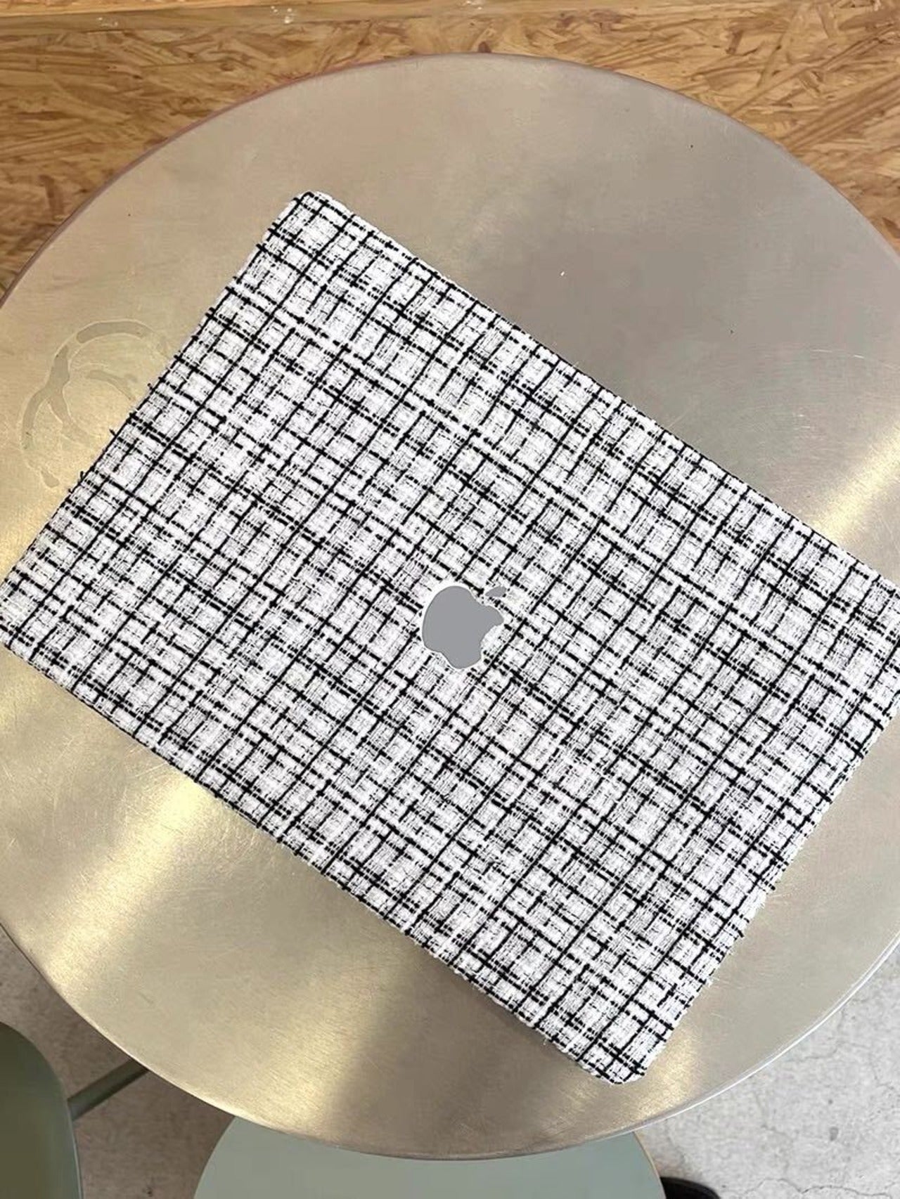 Black&White Tweed MacBook Cover ブラック&ホワイトツイードMacBookカバー R01447