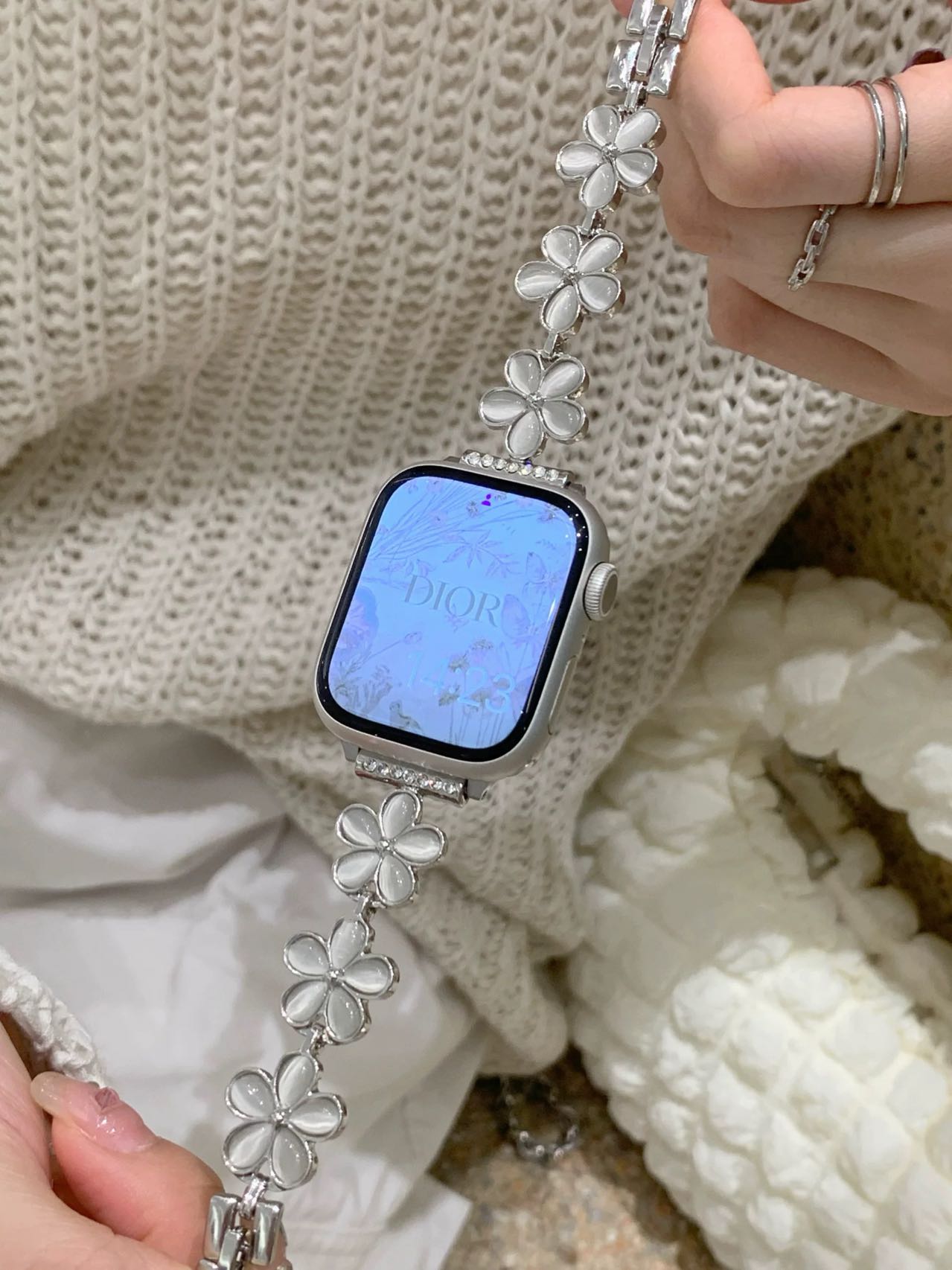Flower Bracelet Apple Watch Band フラワーブレスレットAppleWatchバンド R02046