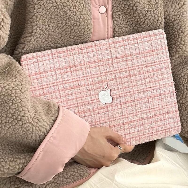 Pink Tweed MacBook Cover ピンクツイードMacBookカバー R01445