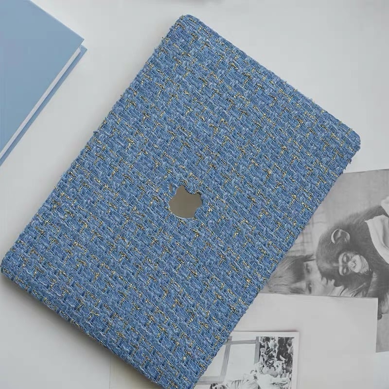 Light Blue Tweed MacBook Cover ライトブルーツイードMacBookカバー R01419