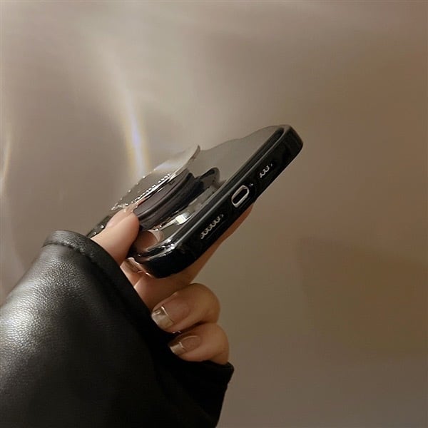 Black Mirror Stand iPhone case ブラックミラースタンドスマホケース R01358