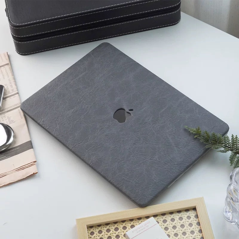 Deep Grey Rock Texture MacBook Cover ディープグレーロック模様MacBookカバー R02023