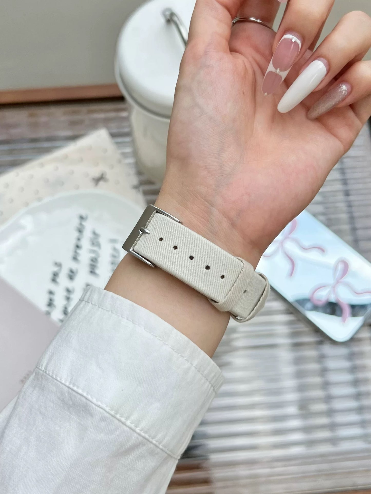 Denim Ribbon Apple Watch Band デニムリボンAppleWatchバンド R02059