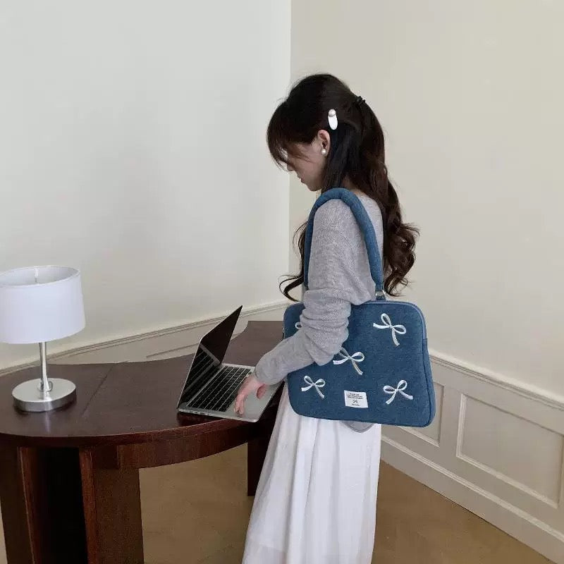 Ribbon Denim MacBook Bag リボンデニムMacBookバッグ R02029