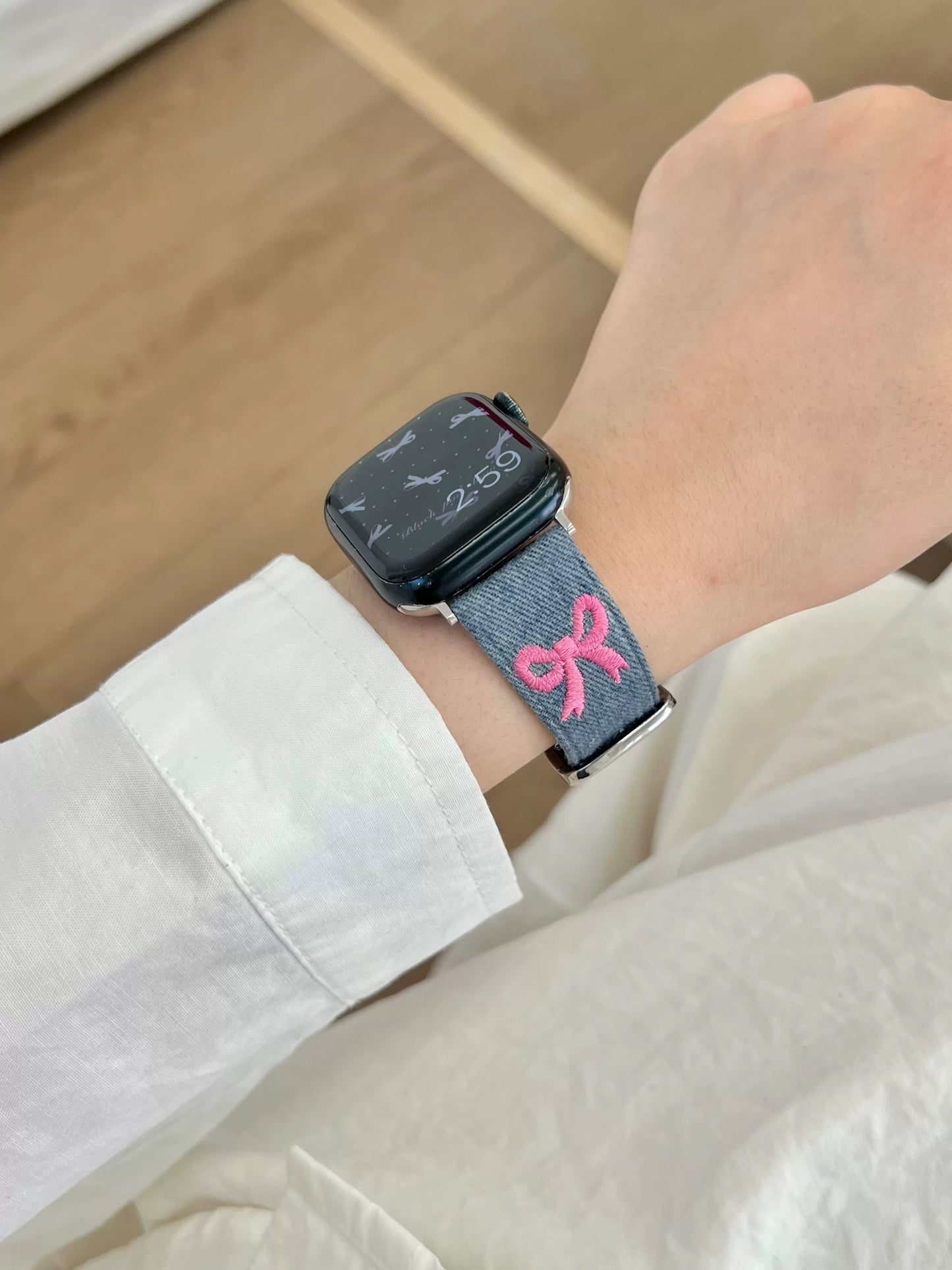 Denim Ribbon Apple Watch Band デニムリボンAppleWatchバンド R02059