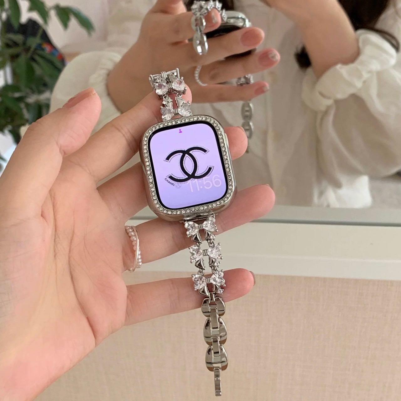 Shining Ribbon Bracelet Apple Watch Band キラキラリボンブレスレット風AppleWatchバンド R02047