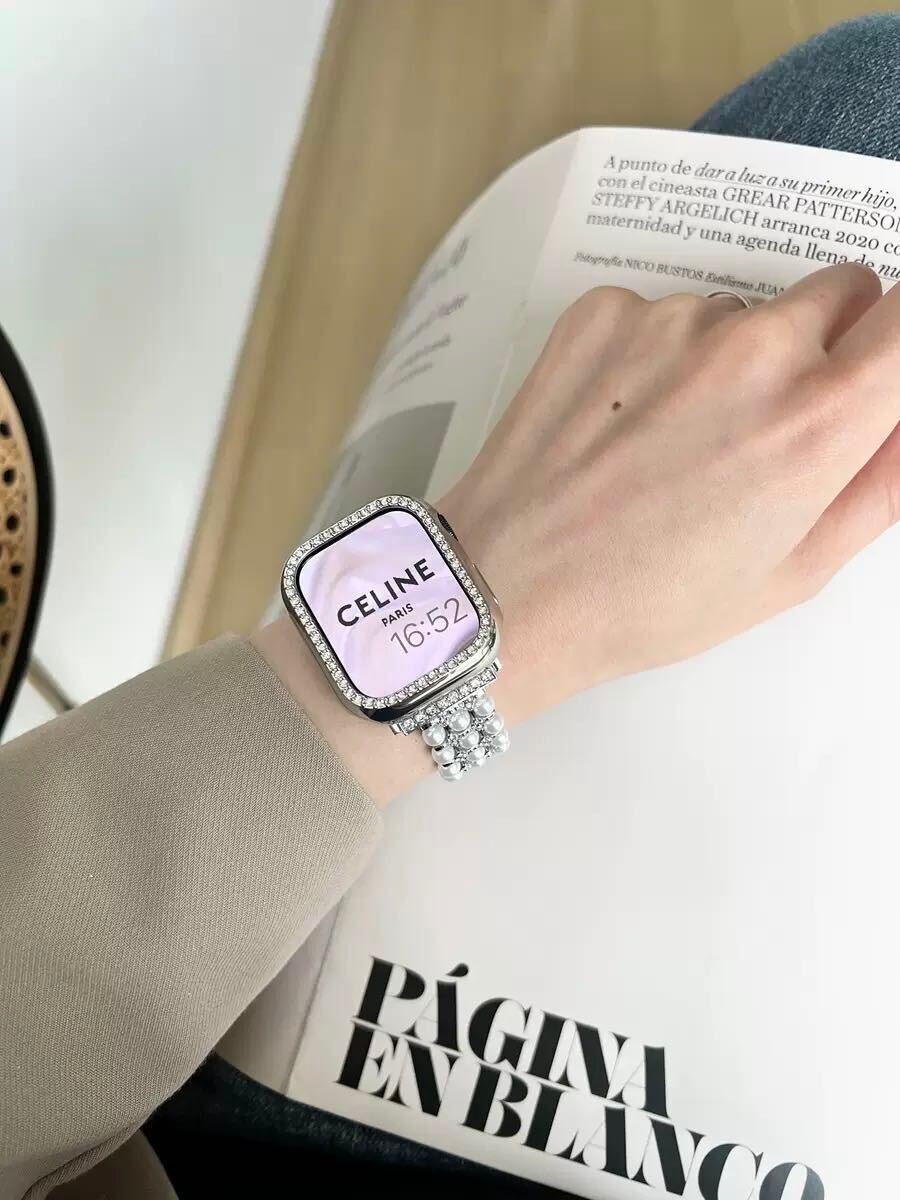 Skinny Shining Pearl Apple Watch Band スキニーキラキラパールApple Watchバンド R01292