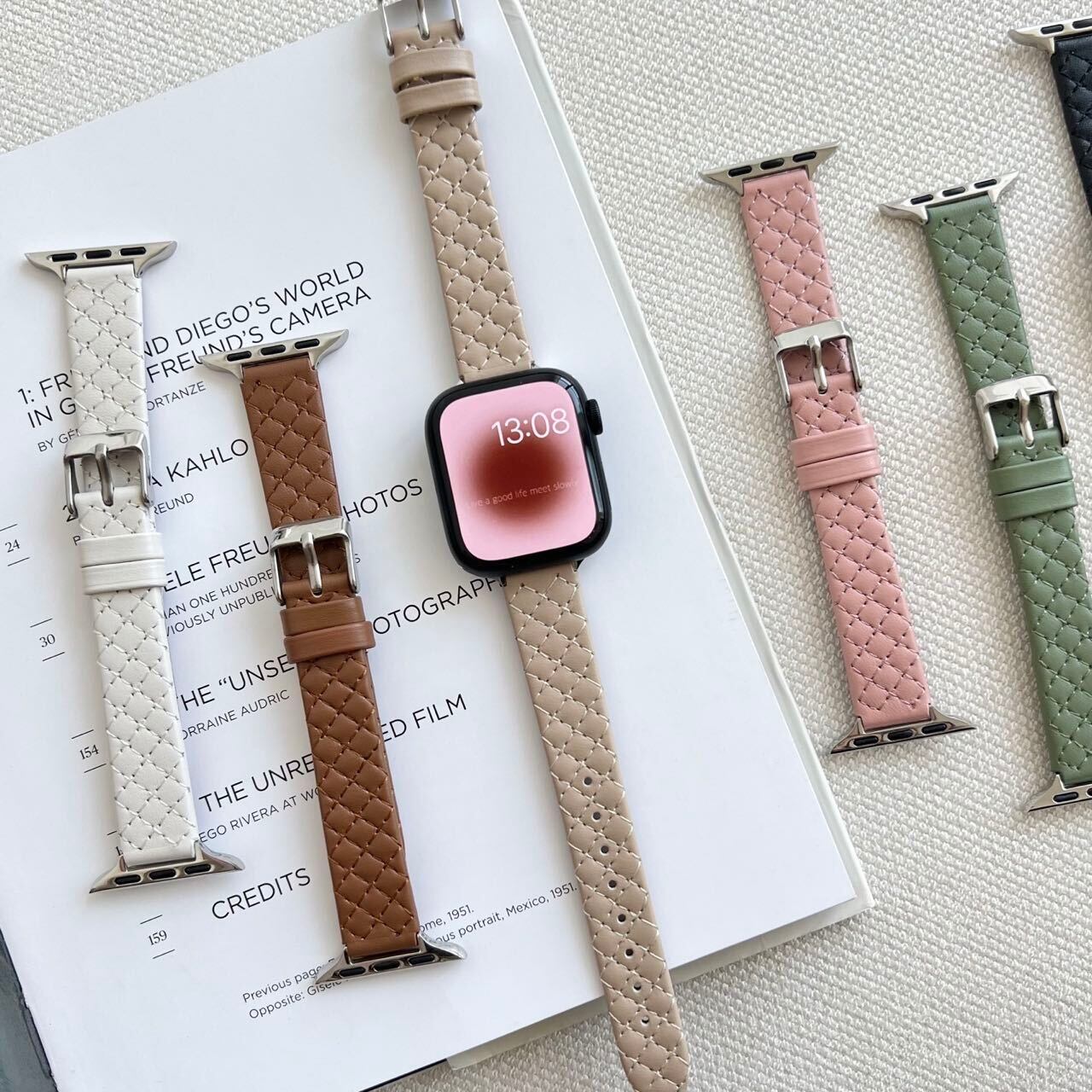 Simple Skinny Diamond lattice Apple Watch Belt R01202