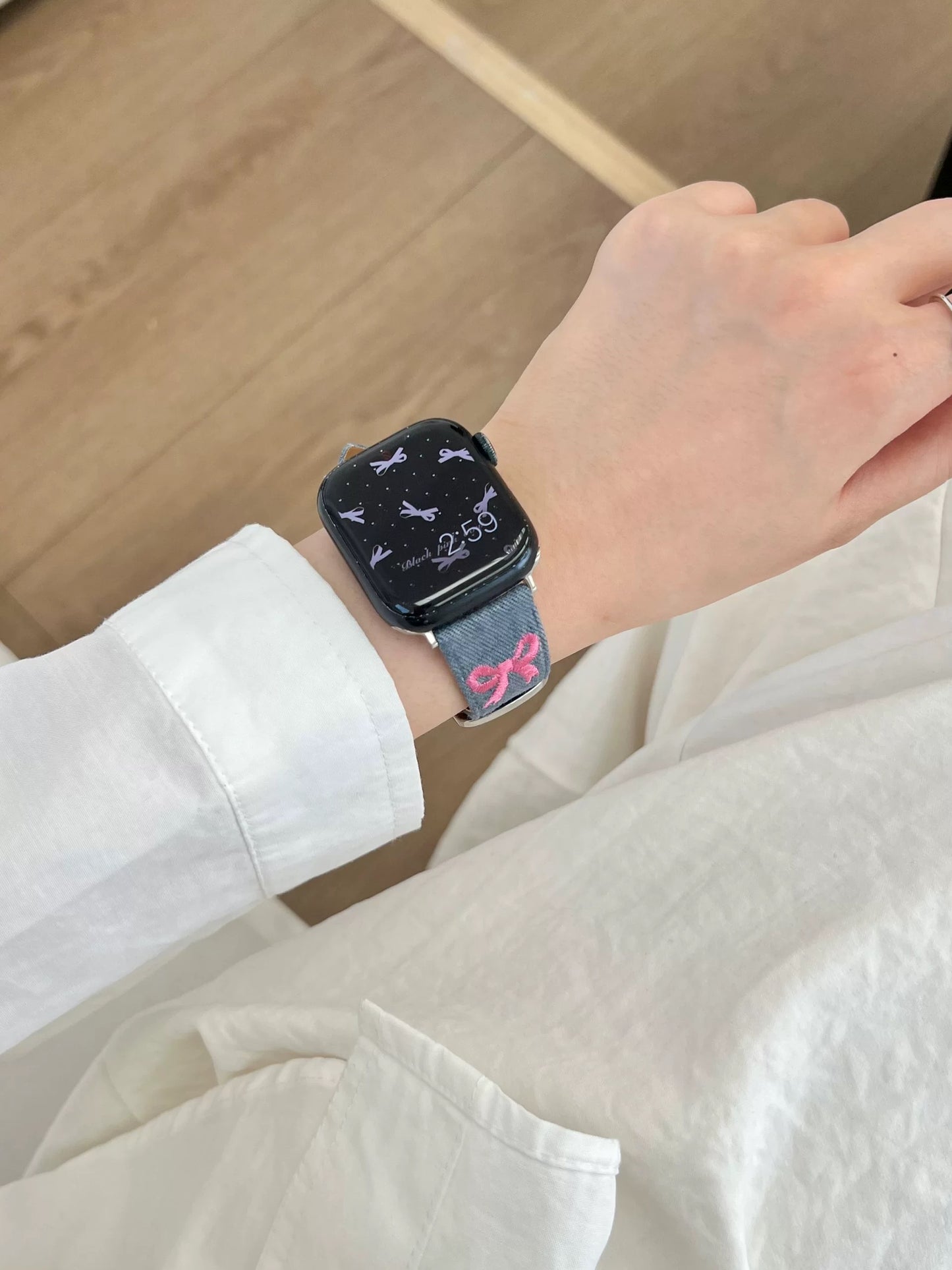 Denim Ribbon Apple Watch Band デニムリボンAppleWatchバンド R02059