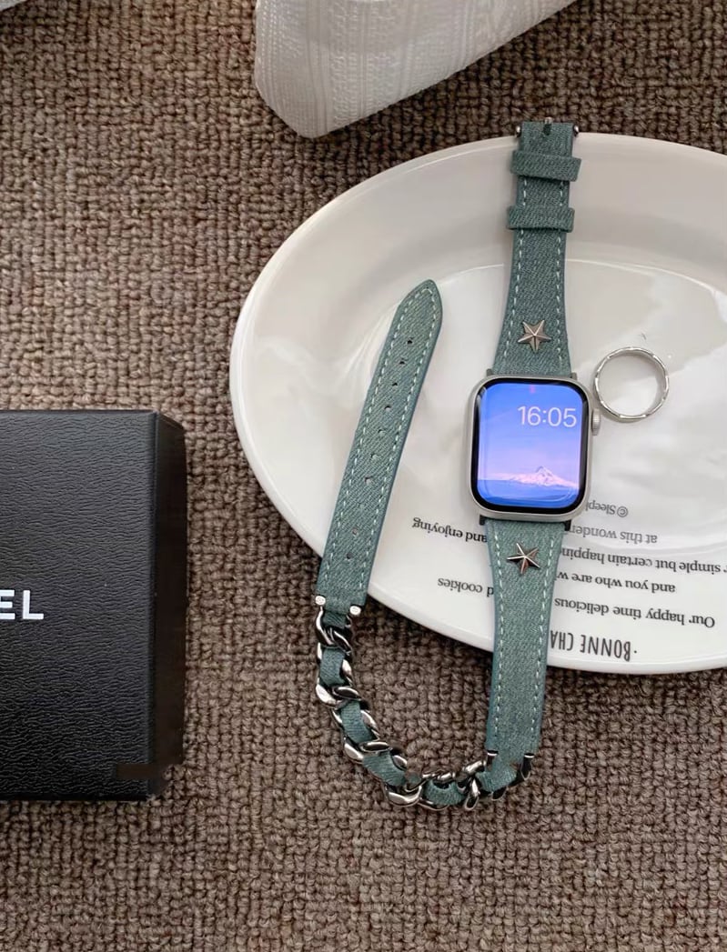 Denim Chain Long Apple Watch band デニムチェーンロングApple Watchバンド R01409