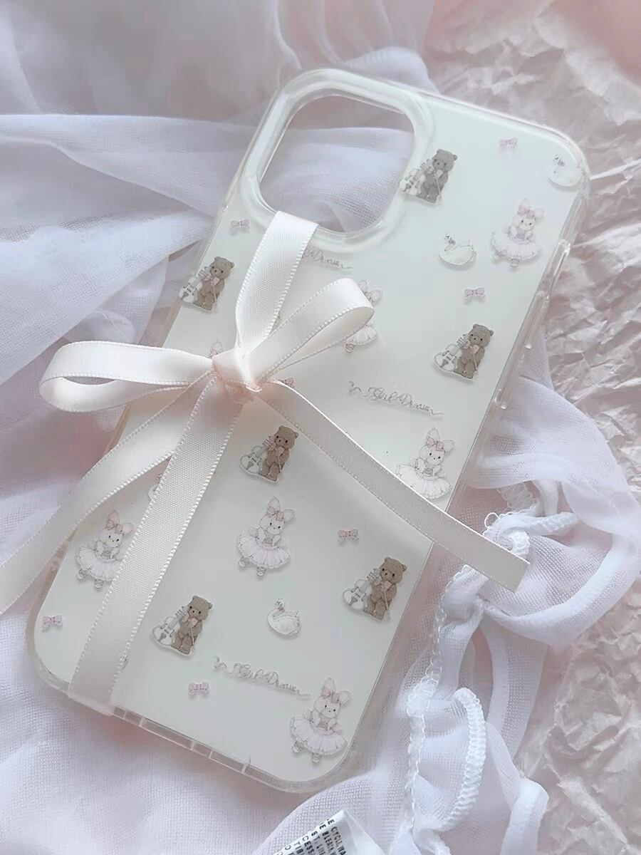 Cute Rabbit and Bear iPhone Case かわいいウサギとクマiPhoneケース R01394