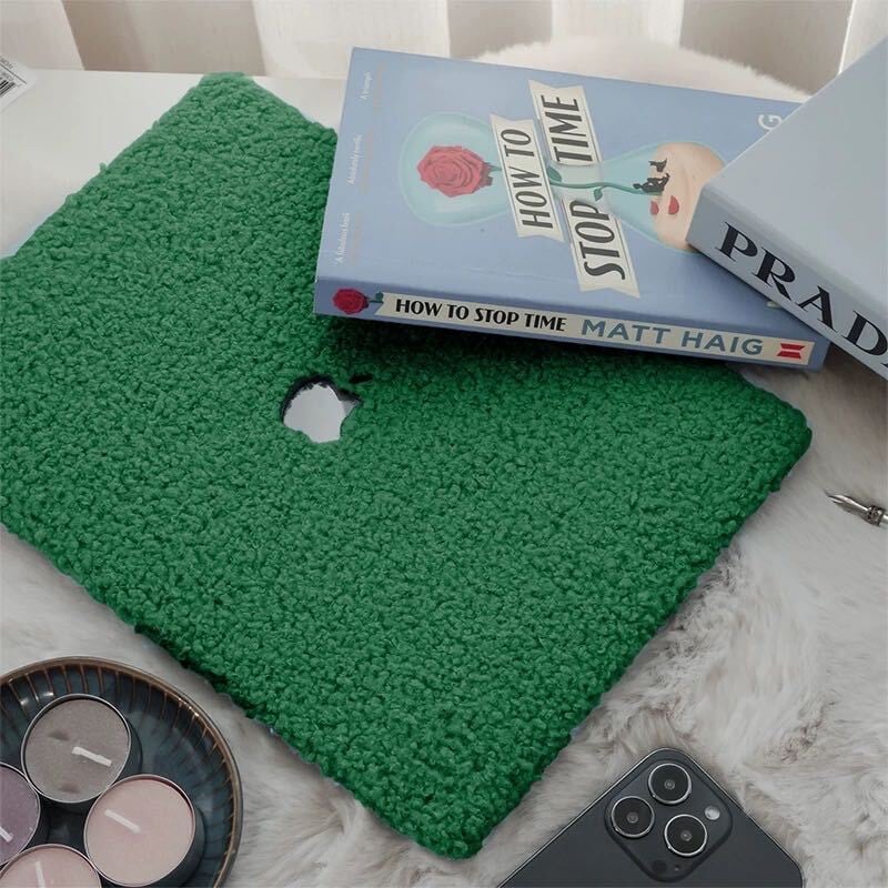 Fluffy Green MacBook Cover モコモコグリーンMacBookカバー R01314