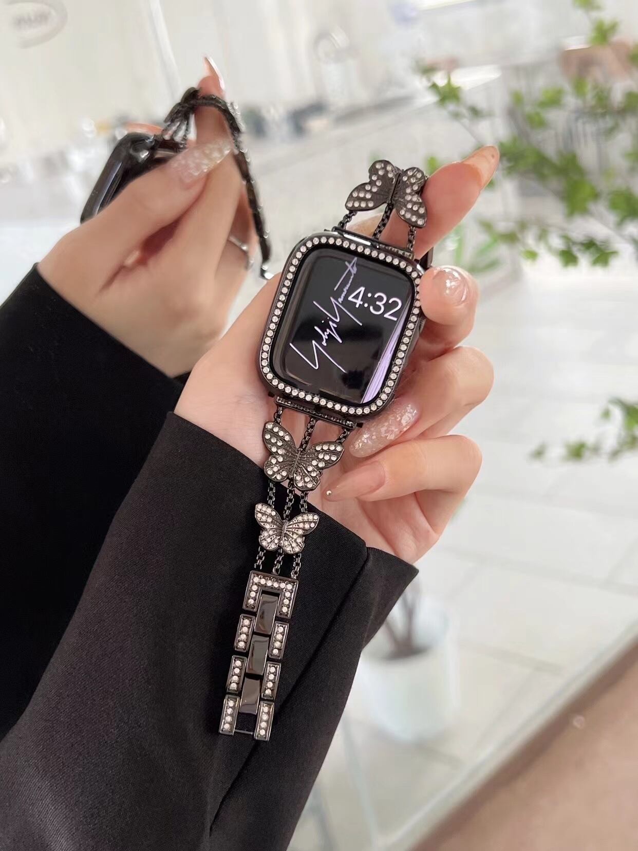 Shining Butterfly Apple Watch Band キラキラバタフライApple Watchバンド R01256