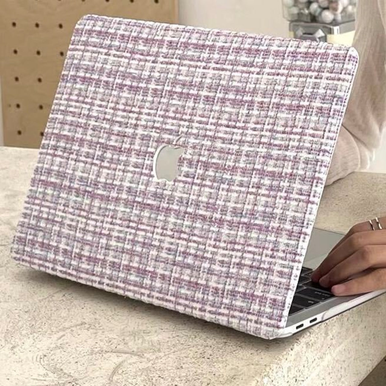Purple Tweed MacBook Cover パープルツイードMacBookカバー R01446