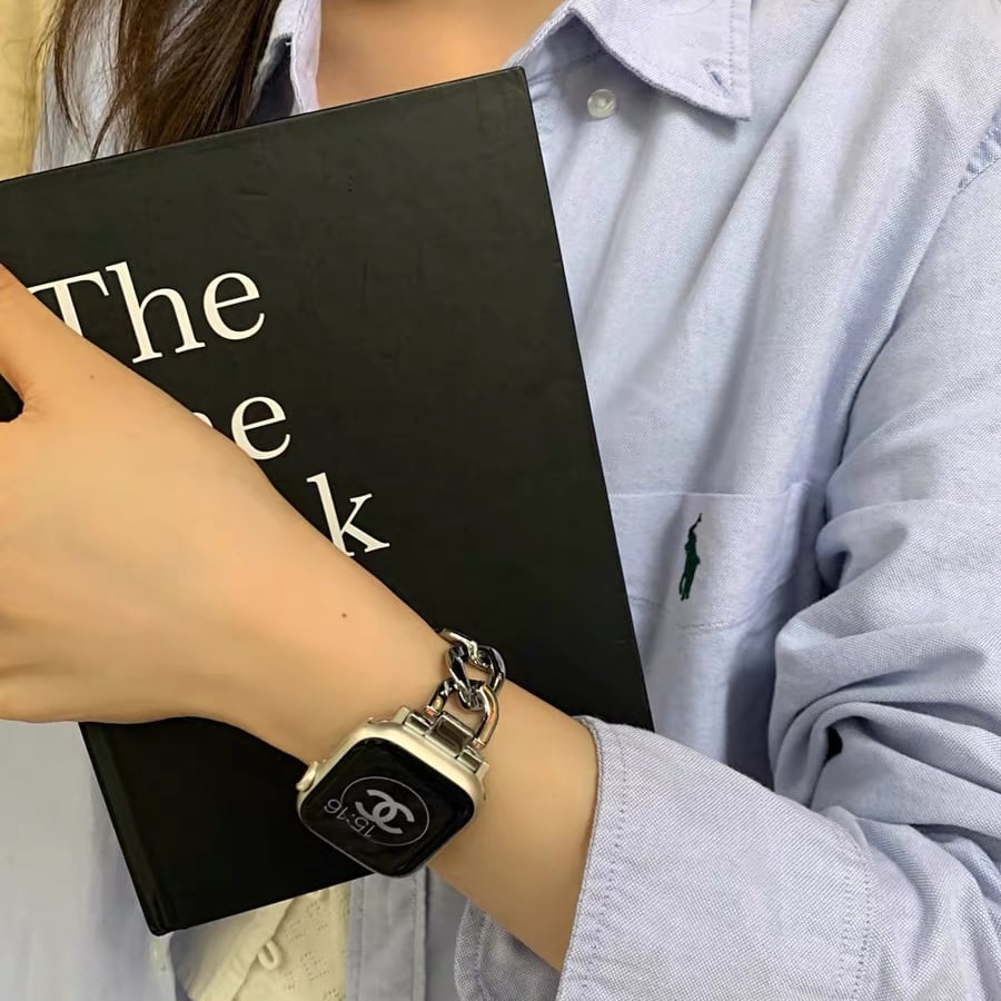 Leather & Chain Apple Watch Band レザーとチェーンのApple Watch バンド R01401