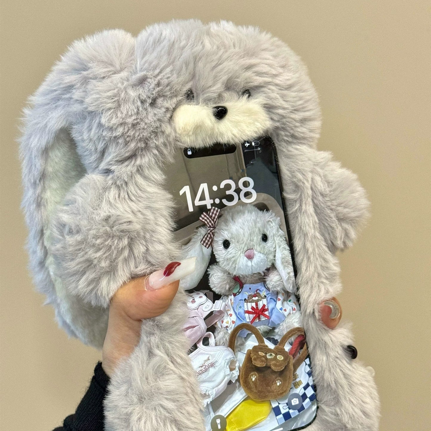 Fluffy Rabbit iPhone case モコモコウサギスマホケース R02041