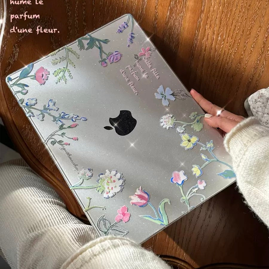 Clear Flower MacBook Cover クリアフラワーMacBookカバー R02025